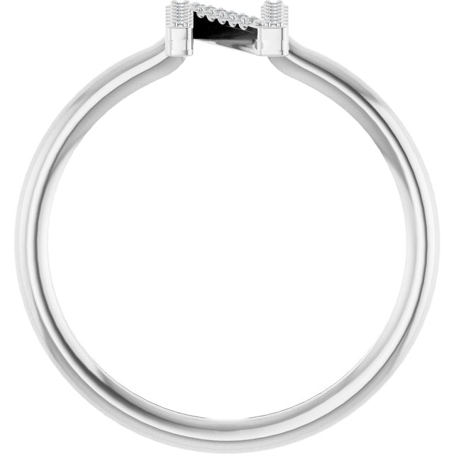 Platinum .06 CTW Natural Diamond Initial N Ring