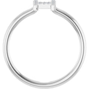 Platinum .05 CTW Natural Diamond Initial H Ring