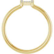 14K Yellow .05 CTW Natural Diamond Initial H Ring