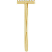 14K Yellow .03 CTW Natural Diamond Initial V Ring