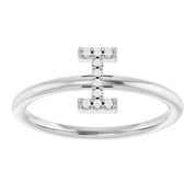 Platinum .04 CTW Natural Diamond Initial I Ring