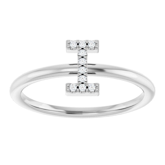Platinum .04 CTW Natural Diamond Initial I Ring