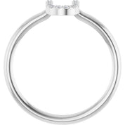 Platinum .05 CTW Natural Diamond Initial U Ring