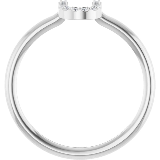 Platinum .05 CTW Natural Diamond Initial U Ring