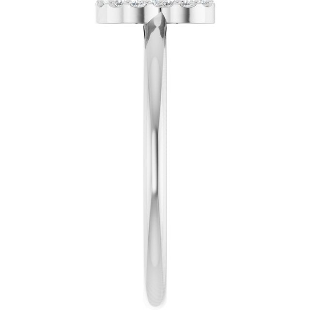 Sterling Silver .08 CTW Natural Diamond Initial B Ring