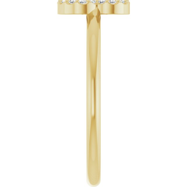 14K Yellow .08 CTW Natural Diamond Initial B Ring