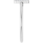 Platinum .05 CTW Natural Diamond Initial J Ring