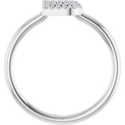 Platinum .08 CTW Natural Diamond Initial B Ring