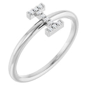 Platinum .04 CTW Natural Diamond Initial I Ring