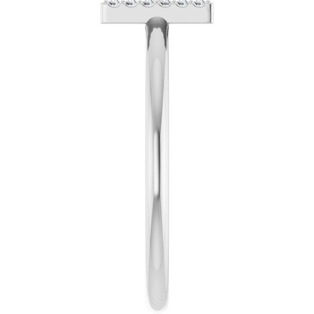 Platinum .05 CTW Natural Diamond Initial H Ring