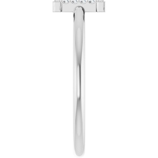 Platinum .04 CTW Natural Diamond Initial I Ring