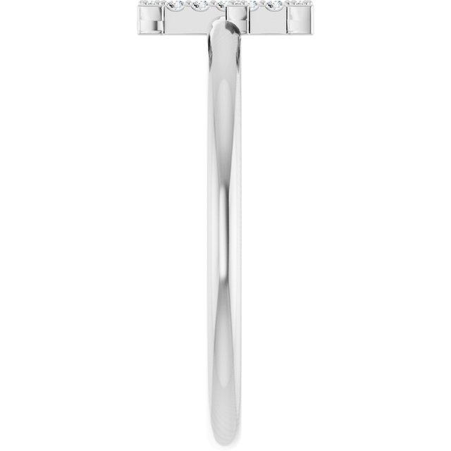 Platinum .06 CTW Natural Diamond Initial E Ring