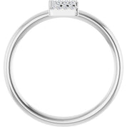 Platinum .06 CTW Natural Diamond Initial E Ring
