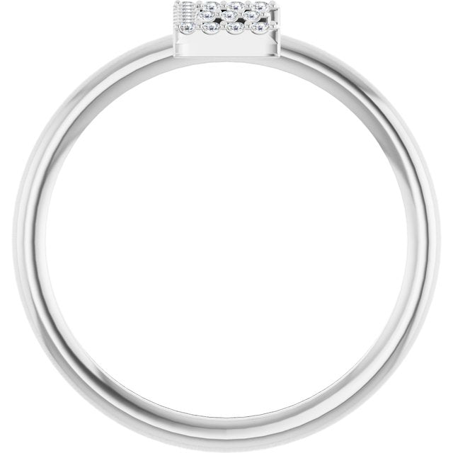 Platinum .06 CTW Natural Diamond Initial E Ring
