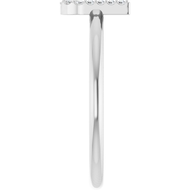 Platinum .05 CTW Natural Diamond Initial U Ring