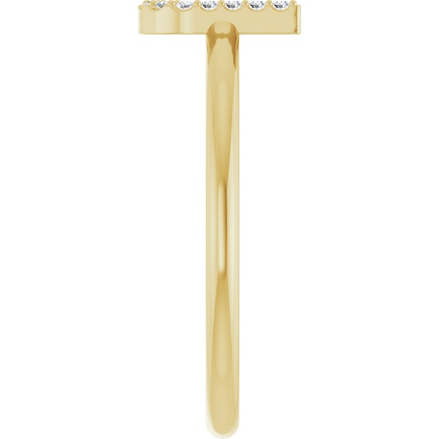 14K Yellow .05 CTW Natural Diamond Initial U Ring