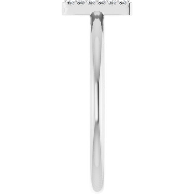 Platinum .06 CTW Natural Diamond Initial N Ring