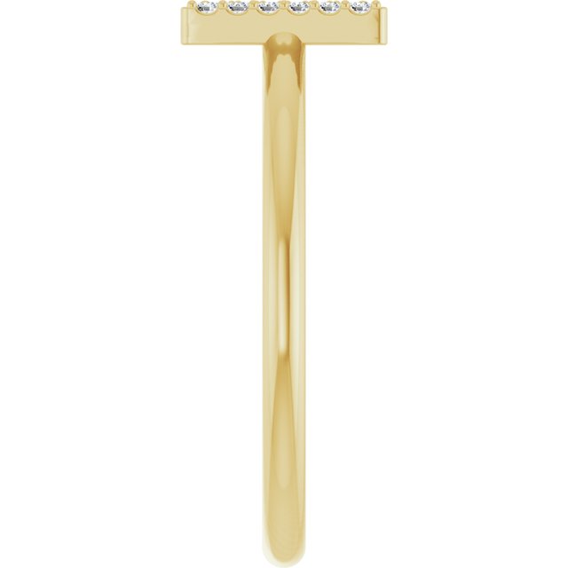 14K Yellow .06 CTW Natural Diamond Initial N Ring