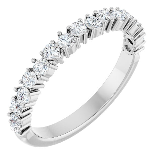 14K White 1/2 CTW Lab-Grown Diamond Anniversary Band