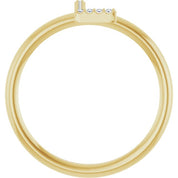 14K Yellow .04 CTW Natural Diamond Initial L Ring
