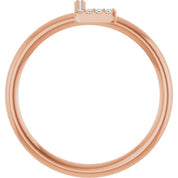 14K Rose .04 CTW Natural Diamond Initial L Ring