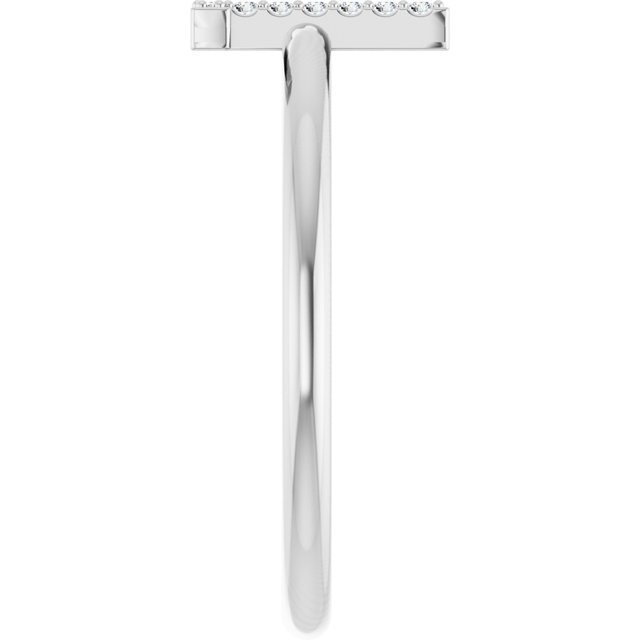 Platinum .04 CTW Natural Diamond Initial L Ring