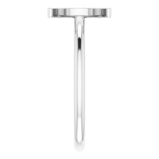 Platinum .04 CTW Natural Diamond Stackable Crescent Ring