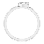 Platinum .04 CTW Natural Diamond Stackable Crescent Ring
