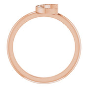 14K Rose .04 CTW Natural Diamond Stackable Crescent Ring