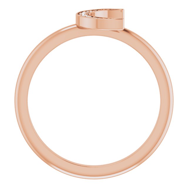14K Rose .04 CTW Natural Diamond Stackable Crescent Ring