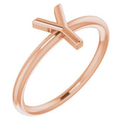 14K Rose Initial Y Ring
