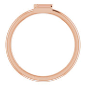 14K Rose Initial E Ring