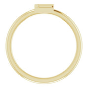 14K Yellow Initial E Ring
