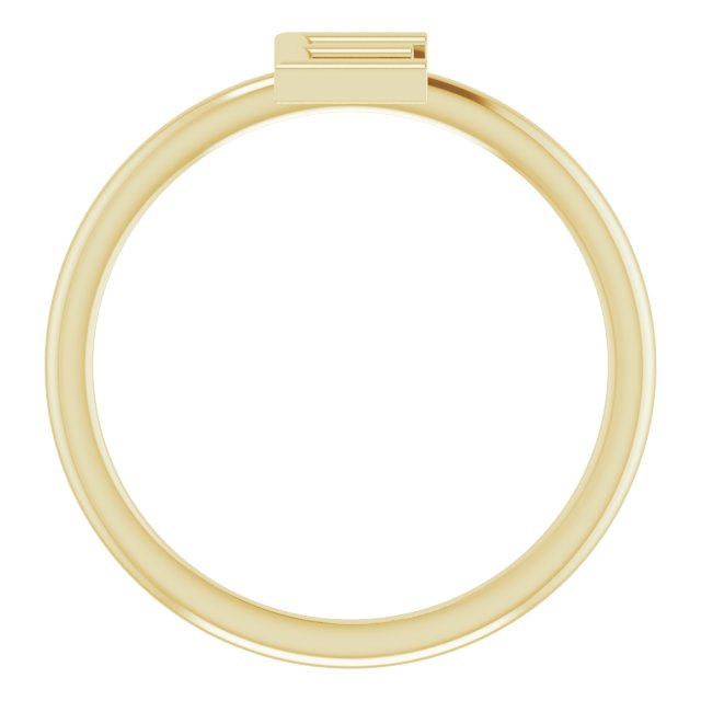 14K Yellow Initial E Ring