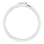 14K White Initial E Ring