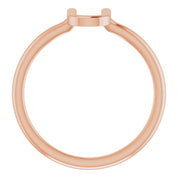 14K Rose Initial U Ring