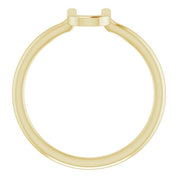 14K Yellow Initial U Ring