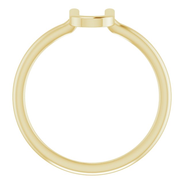 14K Yellow Initial U Ring