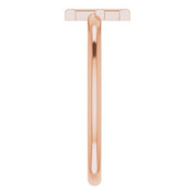 14K Rose Initial E Ring