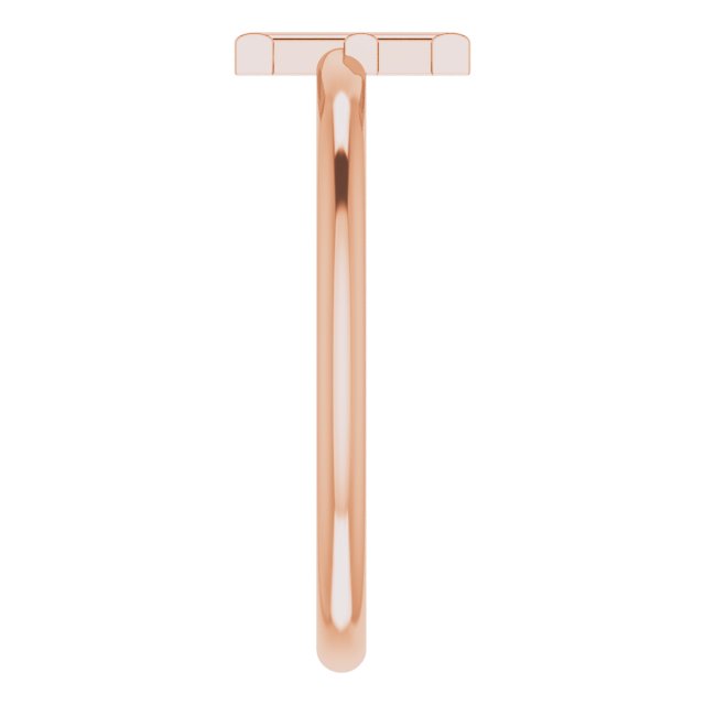 14K Rose Initial E Ring