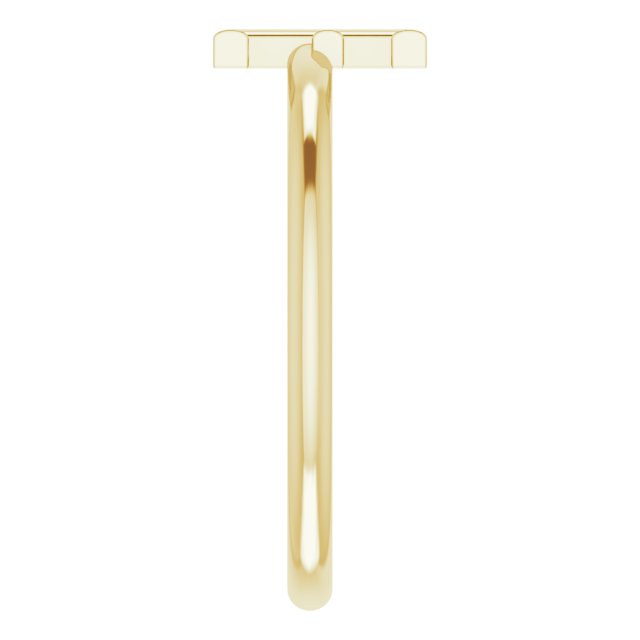 14K Yellow Initial E Ring