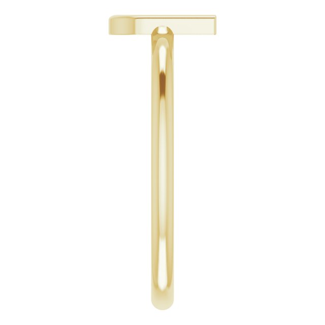 14K Yellow Initial U Ring