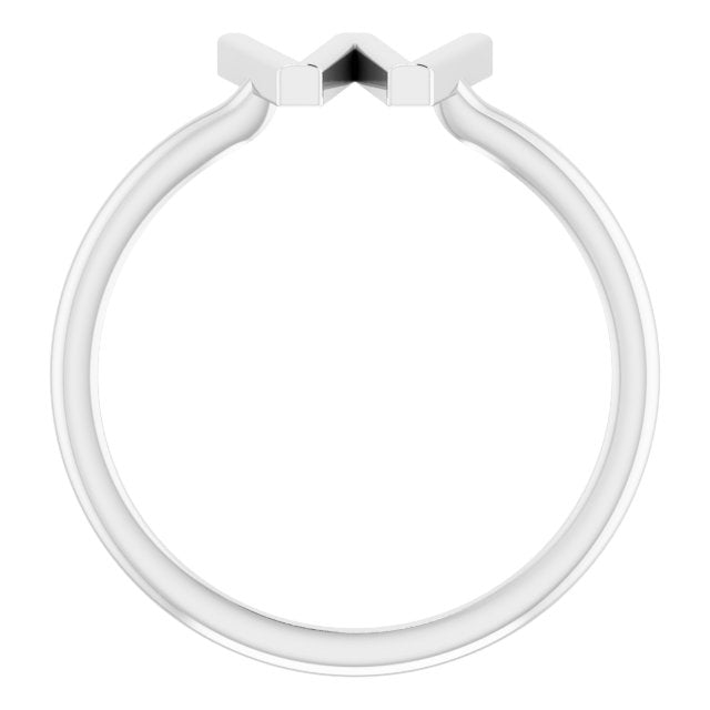 Sterling Silver Initial W Ring