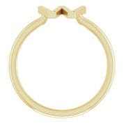 14K Yellow Initial W Ring