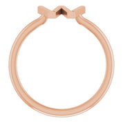 14K Rose Initial W Ring