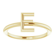 14K Yellow Initial E Ring