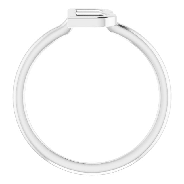 Sterling Silver Initial B Ring