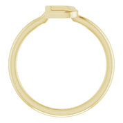 14K Yellow Initial B Ring