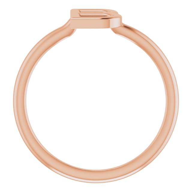 14K Rose Initial B Ring