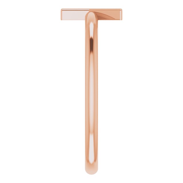 14K Rose Initial Y Ring